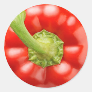 Rode paprika macro ronde sticker