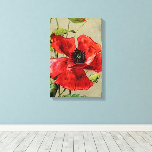 rode paprika met verrekte canvas afdrukken (Insitu (Houten vloer))