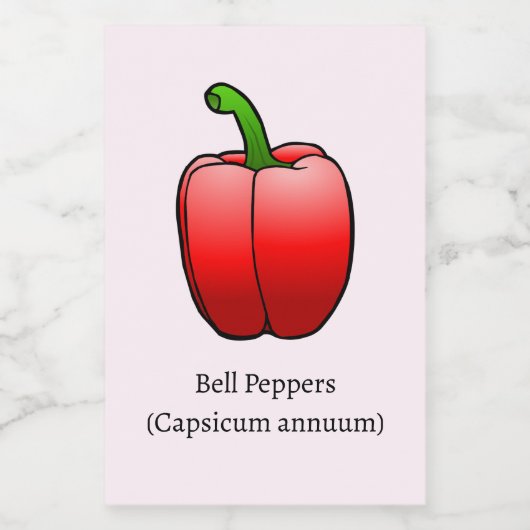 Rode Paprika Voedselcontainer Etiket (Enkel label)