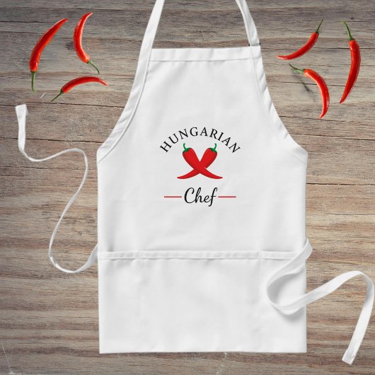 Rode Paprikakruis • Moderne Hongaarse Chef Standaard Schort