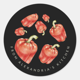 Rode paprika's | Aangepast vanuit de keuken van Ronde Sticker