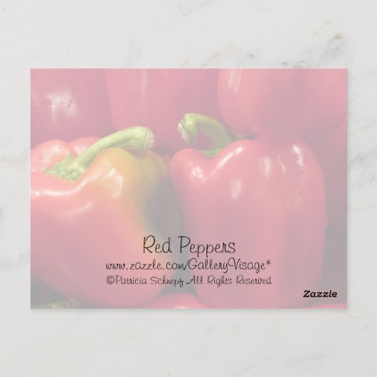 Rode paprika's... briefkaart (Achterkant)