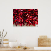 Rode paprika's drogen in de zon in Hongarije Poster (Keuken)