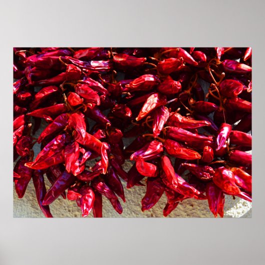 Rode paprika's drogen in de zon in Hongarije Poster (Voorkant)