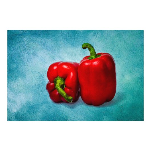 Rode paprika's foto afdruk (Voorkant)