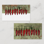 Rode paprika's Mexicaans hout Plaatskaartje (Voorkant / Achterkant)