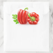 Rode paprika's ovale sticker (Tas)