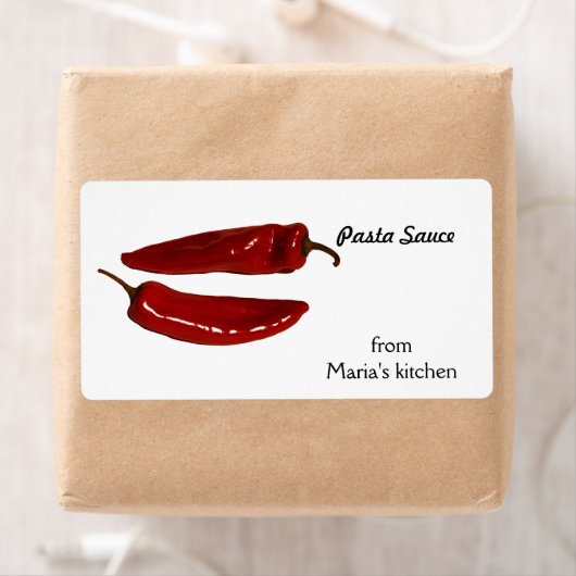 Rode paprika's - pastasaus etiket (Insitu)