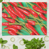 Rode paprika's theedoek (Gevouwen)