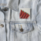 Rode paprika's vierkante button 5,1 cm (In situ)