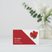 Rode paprika's visitekaartje (Staand voorkant)