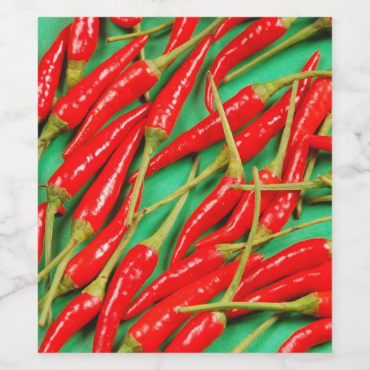 Rode paprika's wijn etiket (Enkel label)