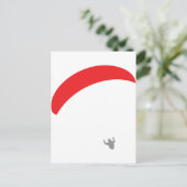 rode paraglider briefkaart (Staand voorkant)
