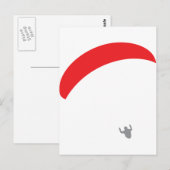 rode paraglider briefkaart (Voorkant / Achterkant)