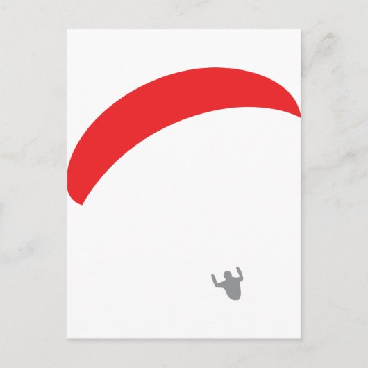 rode paraglider briefkaart (Voorkant)