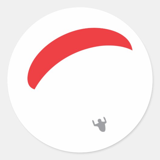 rode paraglider ronde sticker (Voorkant)