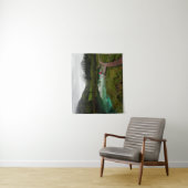 Rode paraplu-groen meer wandkleed (In situ)