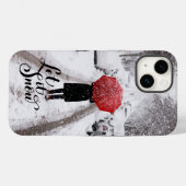 Rode paraplu in Winter Wonderland - Laat het sneeu Case-Mate iPhone Case (Achterkant (horizontaal))
