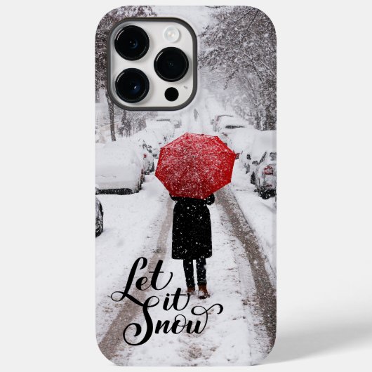 Rode paraplu in Winter Wonderland - Laat het sneeu Case-Mate iPhone Case (Achterkant)