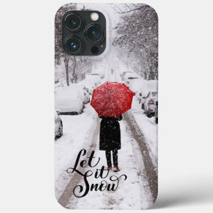 Rode paraplu in Winter Wonderland - Laat het sneeu Case-Mate iPhone Case