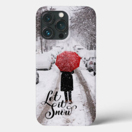 Rode paraplu in Winter Wonderland - Laat het sneeu Case-Mate iPhone Case