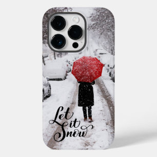 Rode paraplu in Winter Wonderland - Laat het sneeu Case-Mate iPhone 14 Pro Hoesje