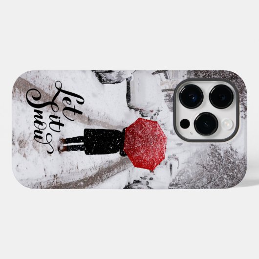 Rode paraplu in Winter Wonderland - Laat het sneeu Case-Mate iPhone Case (Achterkant (horizontaal))