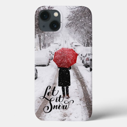 Rode paraplu in Winter Wonderland - Laat het sneeu Case-Mate iPhone Case (Achterkant)
