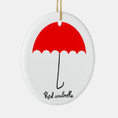 Rode paraplu keramisch ornament (Rechts)