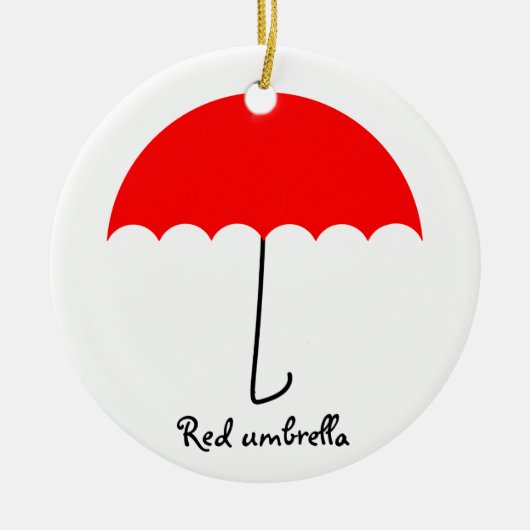 Rode paraplu keramisch ornament (Voorkant)