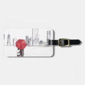 Rode paraplu-koppel New York coole trendy mooi Bagagelabel (Voorkant horizontaal)