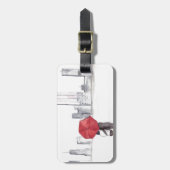 Rode paraplu-koppel New York coole trendy mooi Bagagelabel (Voorkant verticaal)