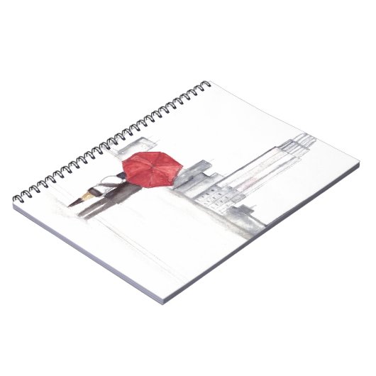 Rode paraplu-koppel New York coole trendy mooi Notitieboek (Linkerzijde)