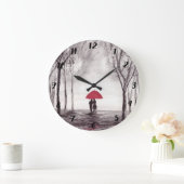 Rode paraplu liefdeskoppel roemeense vintage grote klok (Huis)