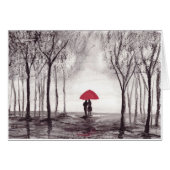 Rode paraplu-liefdespaar (Voorkant Horizontaal)