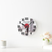 Rode paraplu-liefdespaar Romeinse nummers bruiloft Ronde Klok (Huis)