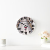 Rode paraplu-liefdespaar Romeinse nummers bruiloft Ronde Klok (Huis)