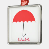 Rode paraplu metalen ornament (Links)