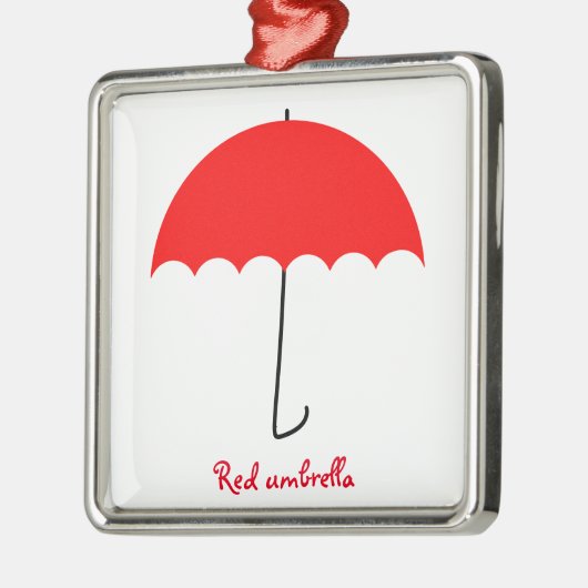 Rode paraplu metalen ornament (Links)