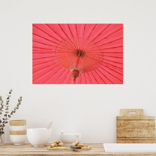 Rode paraplu poster (Keuken)