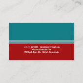 Rode paraplu retro ontwerp, meteoroloog visitekaartje (Achterkant)