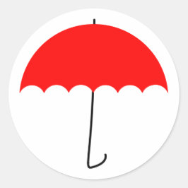 Rode paraplu ronde sticker