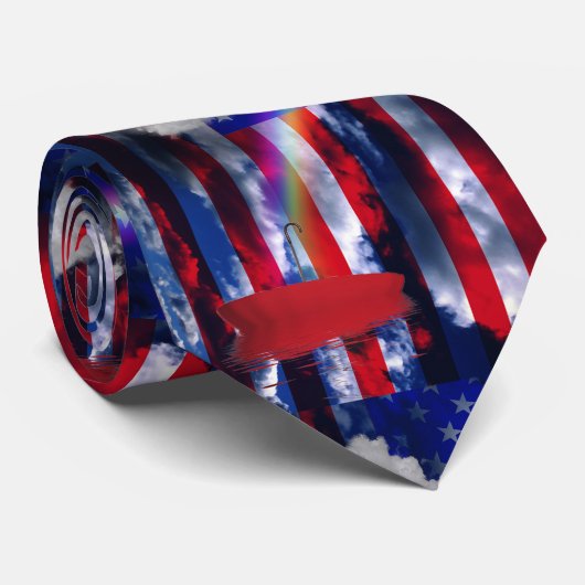 Rode paraplu stropdas (Opgerold)