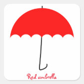 Rode paraplu vierkante sticker (Voorkant)