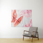 Rode paraplu wandkleed (In Situ (horizontaal))