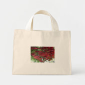 Rode paraplu's in de lucht - Aziatische boodschapp Mini Tote Bag (Voorkant)