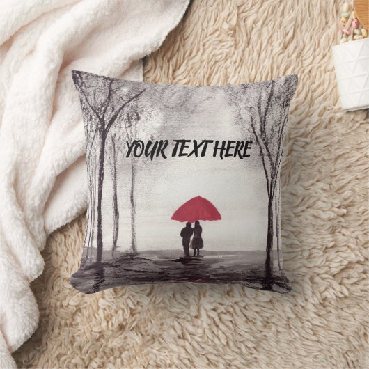 Rode paraplu's  kussen (Deken)