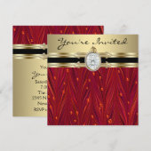 Rode Parels Zwart Goud Vrouwen Verjaardagsfeest Kaart (Voorkant / Achterkant)