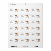 Rode Parti-Kleur Tibetaanse Spaniel Cute Hond & Te Etiket (Full Sheet)