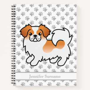 Rode Parti-Kleur Tibetaanse Spaniel Cute Hond & Te Notitieboek